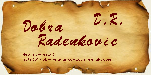 Dobra Radenković vizit kartica